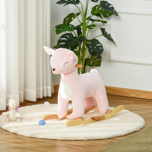 Kids Soft Ride On Rocking Horse Deer shaped Toy w Rocker Realistic Sound 1 Unit Fry s Food Stores