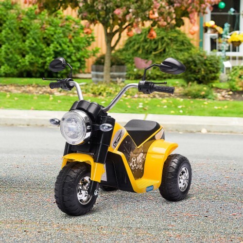 Kids 6V Electric Motorcycle Ride-On Toy Battery 18 - 36 Months Yellow Perspective: bottom