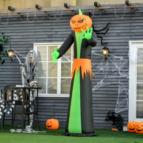9 ft Light Up Pumpkin Inflatable Outdoor Halloween Yard Decoration w/ LED Lights Perspective: bottom