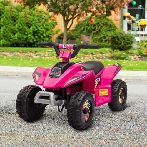 6V Kids Electric Ride on Car ATV Toy Forward Reverse for 3-5 Years Old Pink Perspective: bottom