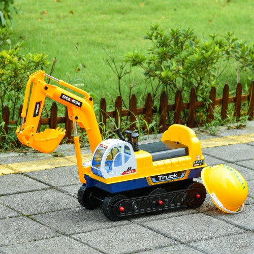 Ride on Kids Excavator Rotatable Electric Digger Construction Pulling Cart Toy 1 Unit Fry s Food Stores