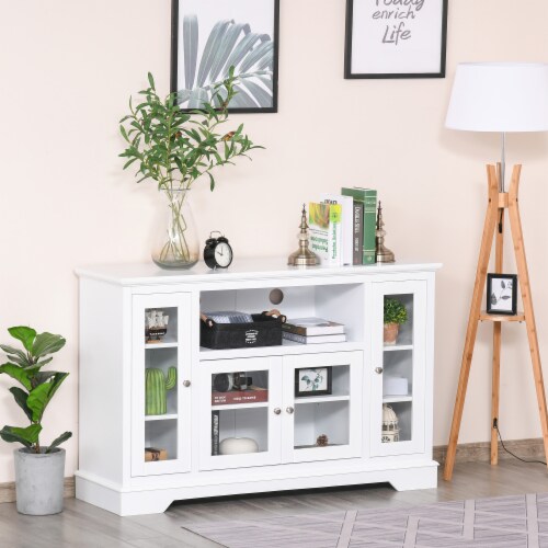 Kitchen Storage Buffet w/Large Countertop, Adjustable Shelves, & 4 Door Cabinets Perspective: bottom