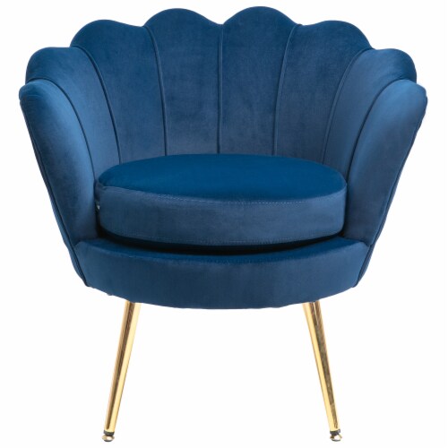 Luxury Dining Room Armchair w/Thick Padded Cushion, High Armrests, and Gold Legs Perspective: bottom