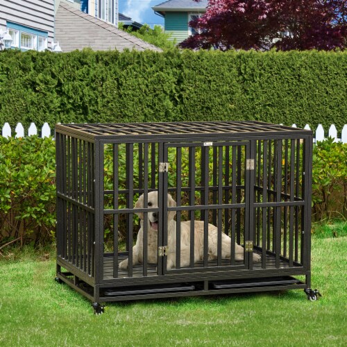 45 Strong Pet Dog Crate Mobility Cage w Playpen Metal