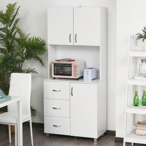 Wooden Modern Kitchen Buffet with Hutch Standing Corner Pantry