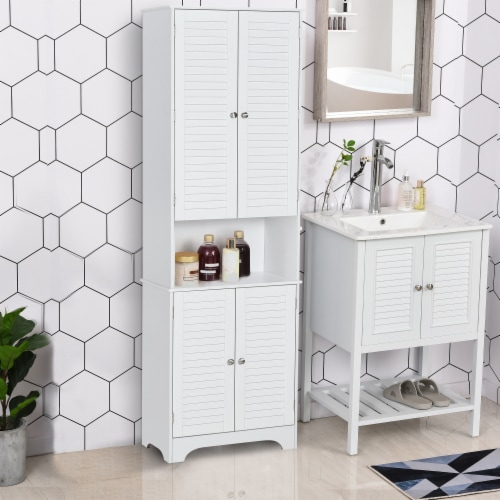 Bathroom Under Sink Cabinet Vanity Unit w/ Adjustable Storage Shelves,  White, 1 Unit - Kroger