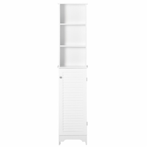 Tall Bathroom Storage Cabinet, Freestanding Linen Tower Slim Organizer,  White, 1 Unit - Kroger