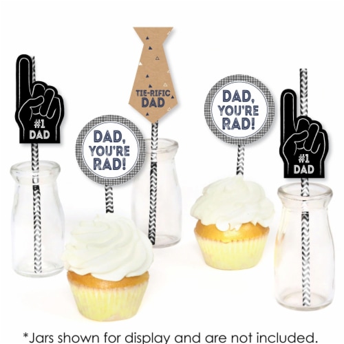 Big Dot of Happiness My Dad is Rad Paper Straw Decor Father's Day Party Striped Straws 24 Ct Perspective: bottom