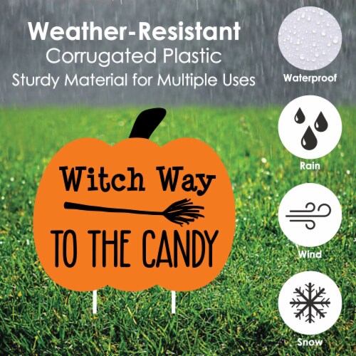Big Dot of Happiness Funny Trick or Treat - Pumpkin Lawn Outdoor Halloween Yard Decor 10 Pc Perspective: bottom