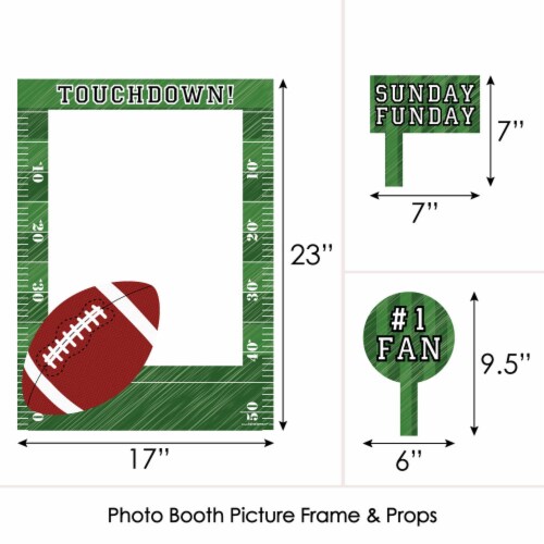 Big Dot of Happiness End Zone - Football - Birthday Party Photo Booth Picture Frame & Props Perspective: bottom