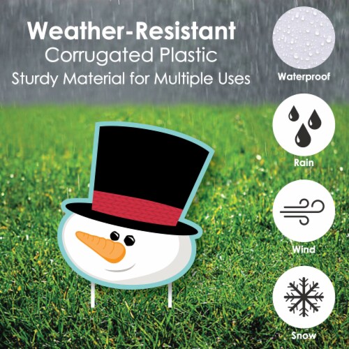 Big Dot of Happiness Let It Snow - Snowman Lawn Outdoor Christmas & Holiday Yard Decor 10 Pc Perspective: bottom