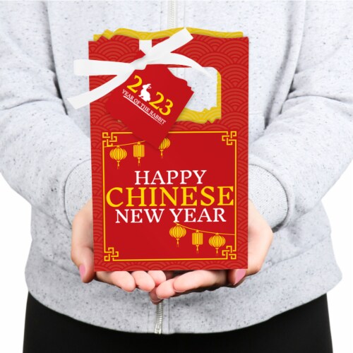 Big Dot of Happiness Chinese New Year - 2023 Year of The Rabbit Party Gift Boxes - 12 Count Perspective: bottom