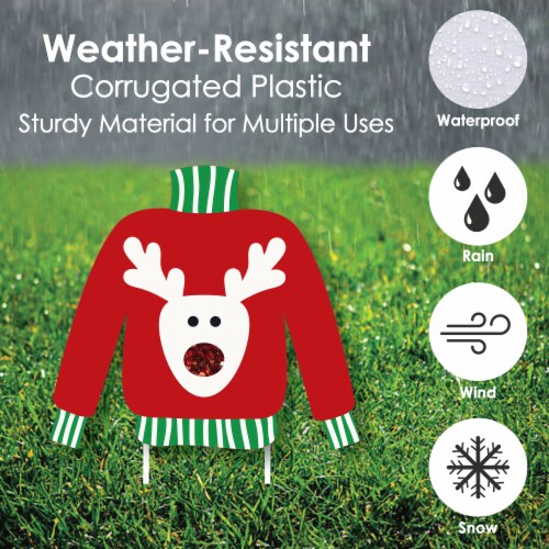 Big Dot of Happiness Ugly Sweater - Sweater Lawn Outdoor Holiday & Christmas Yard Decor 10 Pc Perspective: bottom