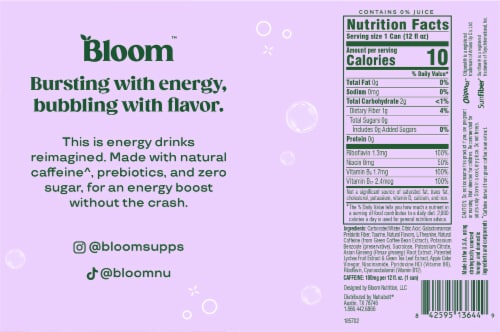 Bloom™ Sparkling Energy Strawberry Watermelon Energy Drink Perspective: bottom