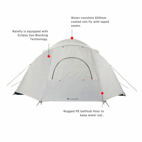 Outbound 8 Person 3 Season Camping Black-Out Dome Tent with Rainfly, Gray/White Perspective: bottom