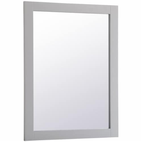 Elegant Decor Aqua 36  x 27  Wood Frame Bathroom Mirror in Gray Perspective: bottom