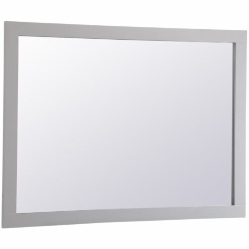 Elegant Decor Aqua 36  x 48  Wood Frame Bathroom Mirror in Gray Perspective: bottom