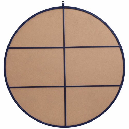 Elegant Decor Eternity 42  Mid Century Metal Frame Hooked Mirror in Blue Perspective: bottom