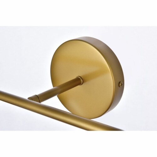 Hanson 2 lights bath sconce in brass with frosted shade Perspective: bottom