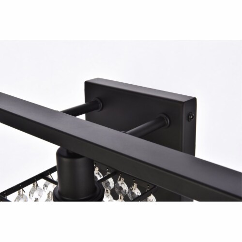 Phineas 3 lights bath sconce in black with clear crystals Perspective: bottom