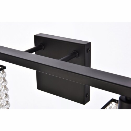Phineas 4 lights bath sconce in black with clear crystals Perspective: bottom