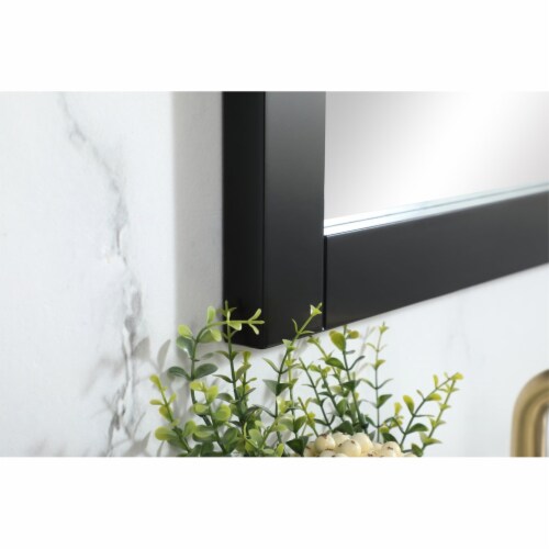 Aqua vanity mirror 18x32 inch in black Perspective: bottom