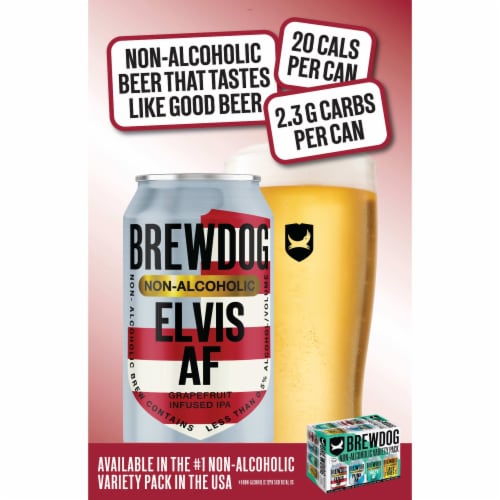 BrewDog Elvis AF Hoppy Grapefruit Non-Alcoholic Craft Beer Perspective: bottom