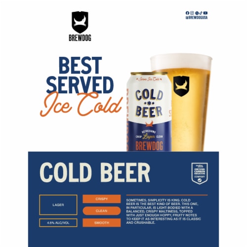 BrewDog Cold Beer Craft Lager Perspective: bottom