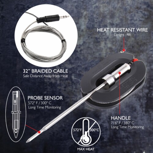 NutriChef PWIRBBQ80 Smart Bluetooth BBQ Grill Thermometer Perspective: bottom