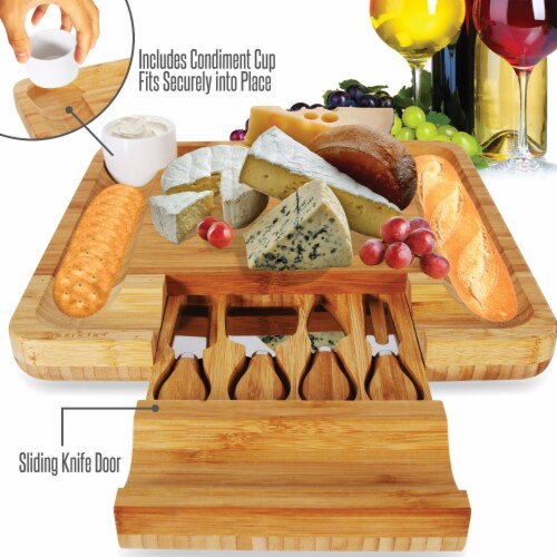NutriChef PKCZBD10 Bamboo Cheese Cutting Board Perspective: bottom