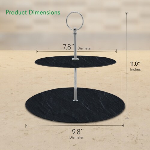Nutrichef PKCKSTD10 2-Tier Cake Stand Tower Tray Perspective: bottom