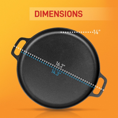 Nutrichef NCCIPD 14 in. Cast Iron Pizza & Baking Pan Perspective: bottom
