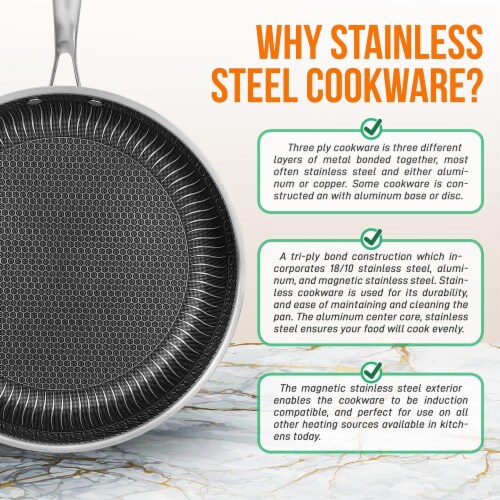 Nutrichef Stainless Steel Stir Fry Pan With Lid 10 Inch Perspective: bottom