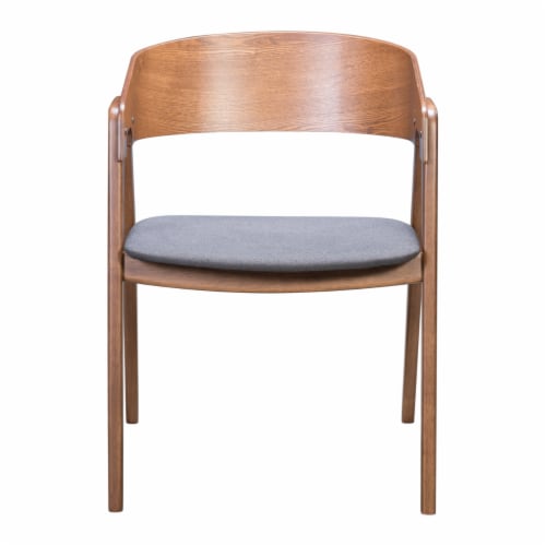 Alden Dining Arm Chair (Set of 2) Walnut & Dark Gray Perspective: bottom