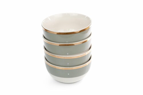 Harry Potter Hogwarts Emblem White & Grey Ceramic Bowl Collection | Set of 4 Perspective: bottom
