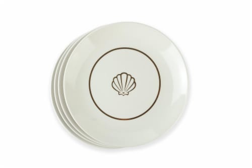 Disney The Little Mermaid Scallop Porcelain 7" Salad / Dessert Plate | Set of 4 Perspective: bottom