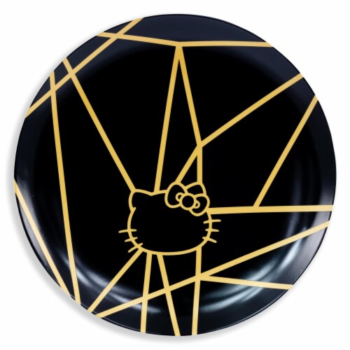 Hello Kitty Panache Black & Gold 4 Piece Dinner Plate Set Perspective: bottom