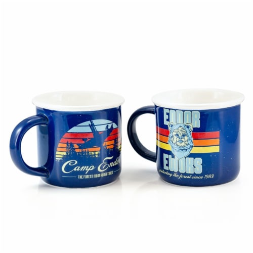 Star Wars Camp Endor Retro Mugs | Ewok Forest Camp of Endor Cups | Set of 2 Mugs Perspective: bottom