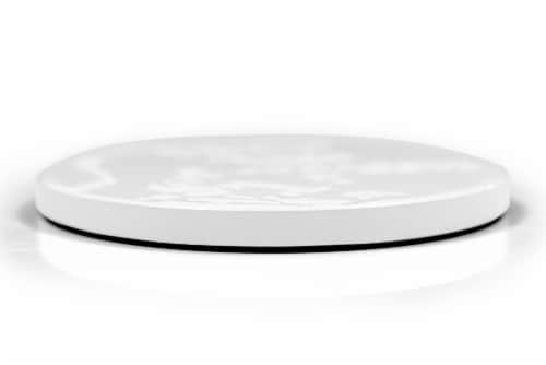 Jurassic Park Tyrannosaurus Rex Logo Heavy Duty Ceramic Coaster | 4 Inches Round Perspective: bottom