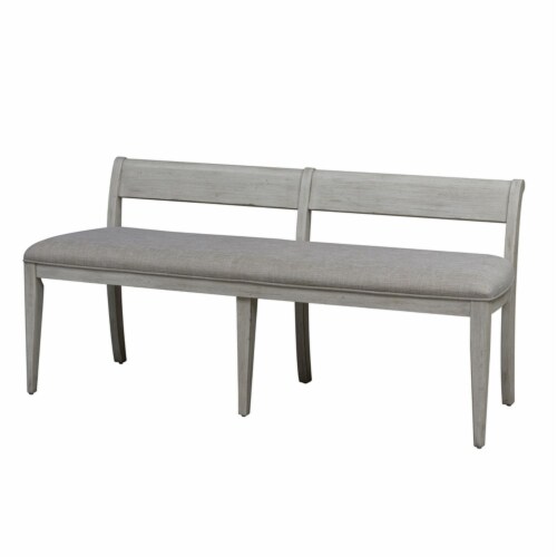 Farmhouse Reimagined White Uph Wood Bench RTA in Gray 1 Fry s