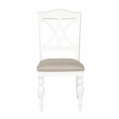 Summer House White Slat Back Side Chair (RTA)-Set of 2 Perspective: bottom