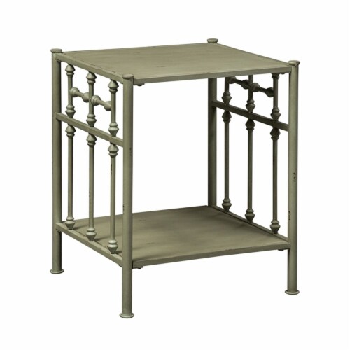 Vintage Series Metal Open Night Stand - Green Perspective: bottom