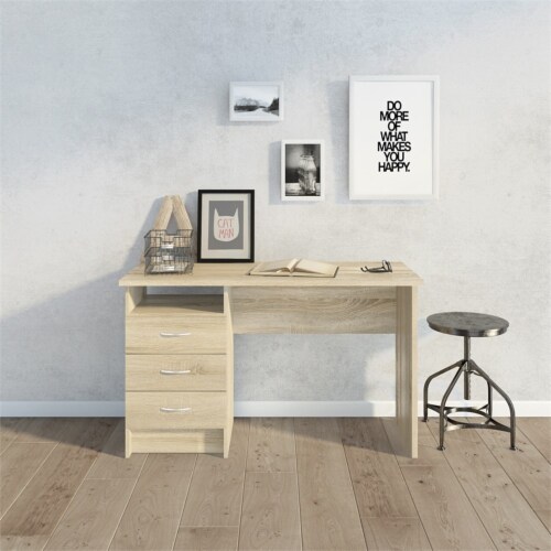 Tvilum Whitman Desk with 3 Drawers in Oak Structure 1 Jay C