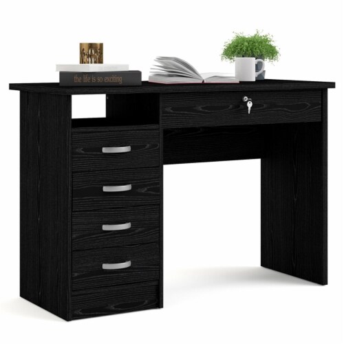 Desk with 5 Drawers in Black Tvilum 1 Kroger