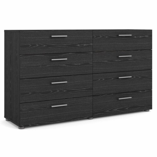 Pemberly row modern contemporary 6 drawer wide double sales bedroom dresser in black woodgrain