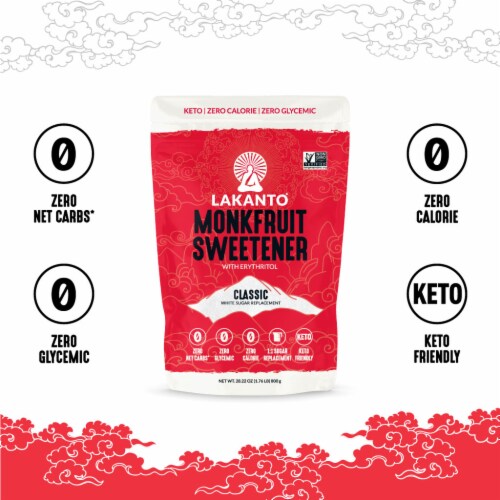 Lakanto Classic Monk Fruit Sweetener - White Sugar Substitute (1.76 lbs) Perspective: bottom