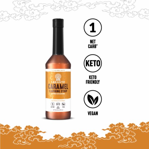 Lakanto Sugar FreeSimple Flavoring Syrup - Sweetened with Monk Fruit (Caramel - 25.4 Fl Oz) Perspective: bottom