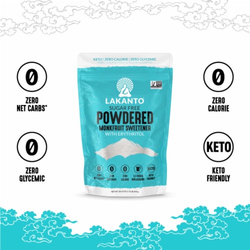 Lakanto Powdered Monk Fruit Sweetener - Powdered Sugar Substitute (1.76 lbs) Perspective: bottom