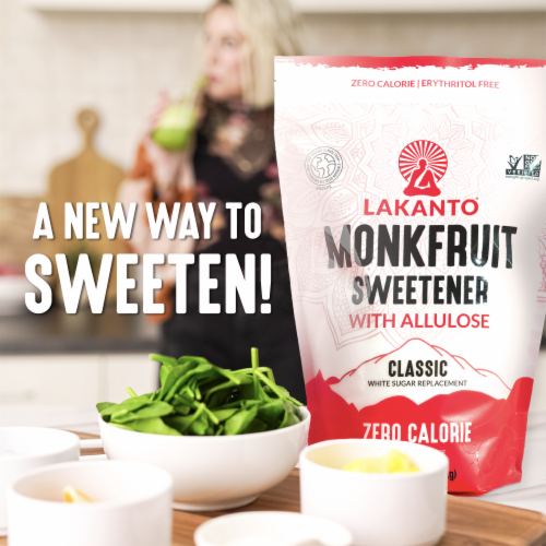 Lakanto® Classic Monkfruit Sweetener with Allulose - White Sugar Replacement Perspective: bottom