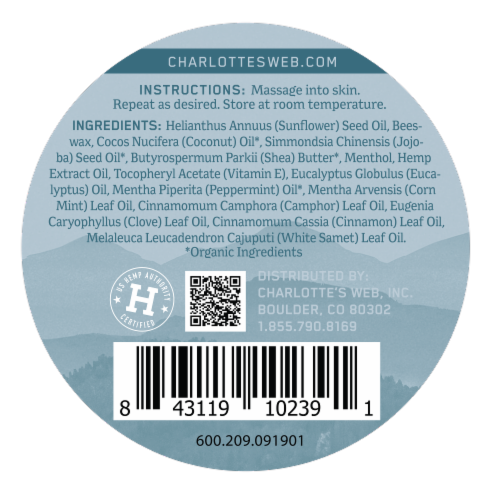 Charlotte's Web™ Full Spectrum Hemp Extract Balm 150mg Perspective: bottom